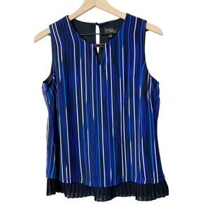 Thalia Sodi Blue Striped Small Sleeveless Women Blouse